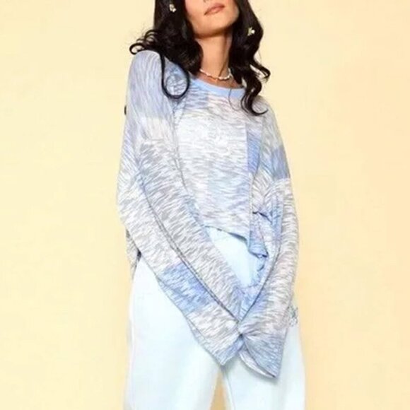Boys Lie BB Blue Lightweight Knit Cropped Sweater Top Size M